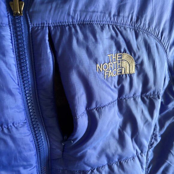 THE NORTH FACE Bright Blue Mock Neck Quilted Puffer Jacket S/P - Picture 12 of 13